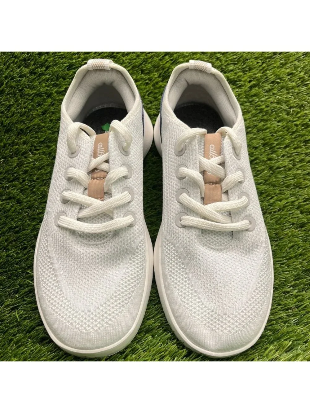 Allbirds Tree Runner Go Womens Size 9 White Blue Athletic Running Shoes Sneakers